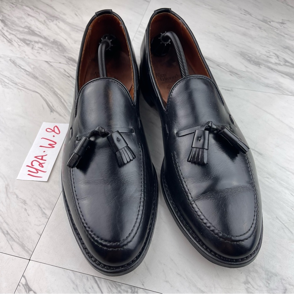 •Allen Edmonds Grayson Men 14 2A Black Tassel Leather Loafer Slip On Dress Shoes